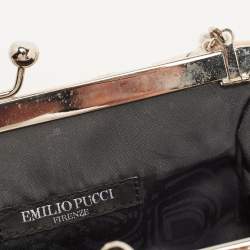 Emilio Pucci Multicolour Printed Vevet and Satin Bow Chain Clutch