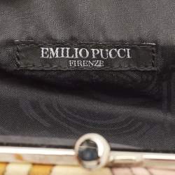 Emilio Pucci Multicolour Printed Vevet and Satin Bow Chain Clutch