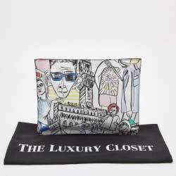 Emilio Pucci Multicolor Printed Leather Slim Pouch