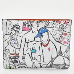 Emilio Pucci Multicolor Printed Leather Slim Pouch