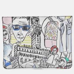 Emilio Pucci Multicolor Printed Leather Slim Pouch