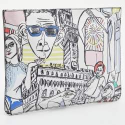 Emilio Pucci Multicolor Printed Leather Slim Pouch
