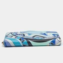 Emilio Pucci Multicolor Printed Coated Canvas Zip Around Wallet