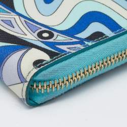 Emilio Pucci Multicolor Printed Coated Canvas Zip Around Wallet