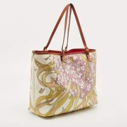 Emilio Pucci Multicolor Printed Coated Canvas and Leather Tote