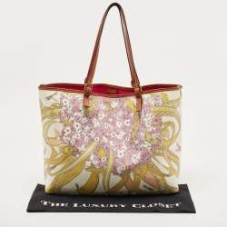 Emilio Pucci Multicolor Printed Coated Canvas and Leather Tote