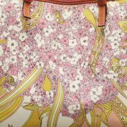 Emilio Pucci Multicolor Printed Coated Canvas and Leather Tote