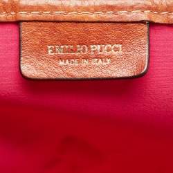 Emilio Pucci Multicolor Printed Coated Canvas and Leather Tote