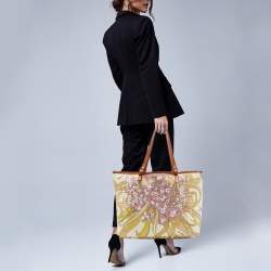 Emilio Pucci Multicolor Printed Coated Canvas and Leather Tote