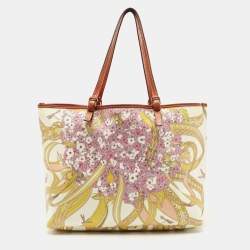 Emilio Pucci Multicolor Printed Coated Canvas and Leather Tote