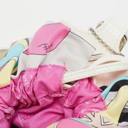 Emilio Pucci Multicolor Satin and Patent Leather Drawstring Shoulder Bag
