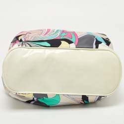 Emilio Pucci Multicolor Satin and Patent Leather Drawstring Shoulder Bag