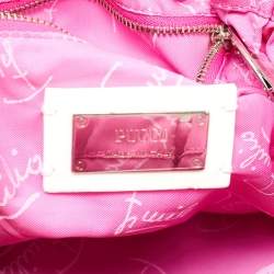 Emilio Pucci Multicolor Satin and Patent Leather Drawstring Shoulder Bag