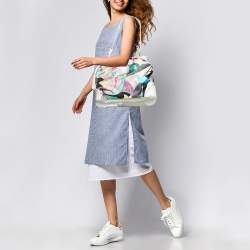 Emilio Pucci Multicolor Satin and Patent Leather Drawstring Shoulder Bag