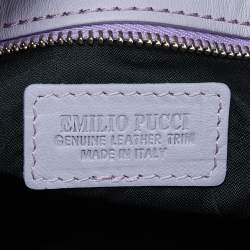 Emilio Pucci Multicolor Printed Nylon and Leather Hobo