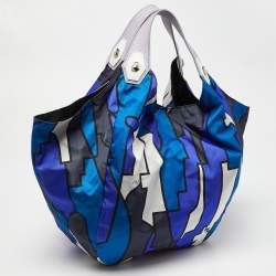 Emilio Pucci Multicolor Printed Nylon and Leather Hobo