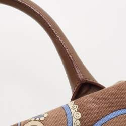 Emilio Pucci Multicolor Printed Canvas and Leather Tote
