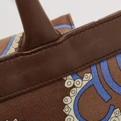 Emilio Pucci Multicolor Printed Canvas and Leather Tote