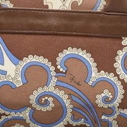 Emilio Pucci Multicolor Printed Canvas and Leather Tote