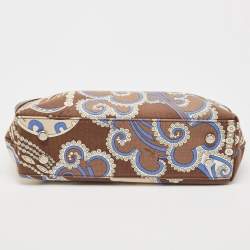 Emilio Pucci Multicolor Printed Canvas and Leather Tote