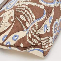 Emilio Pucci Multicolor Printed Canvas and Leather Tote