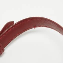 Pre Owned Emilio Pucci Burgundy Leather Trunlock Flap Crossbody Bag