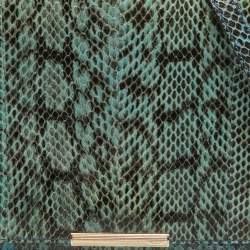 Emilio Pucci Blue/Cream Python and Canvas Flap Top Handle Bag