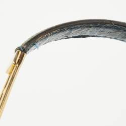 Emilio Pucci Blue/Cream Python and Canvas Flap Top Handle Bag