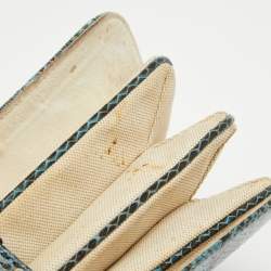 Emilio Pucci Blue/Cream Python and Canvas Flap Top Handle Bag
