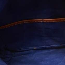 Pre Owned Emilio Pucci Brown/Beige Leather Fold Over Clutch