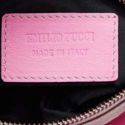 Emilio Pucci Multicolor Leather and Satin Drawstring Bucket Bag