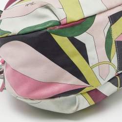 Emilio Pucci Multicolor Leather and Satin Drawstring Bucket Bag