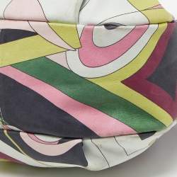 Emilio Pucci Multicolor Leather and Satin Drawstring Bucket Bag