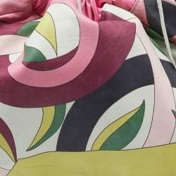 Emilio Pucci Multicolor Leather and Satin Drawstring Bucket Bag