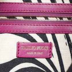 Emilio Pucci Magenta Leather Studded Flap Clutch
