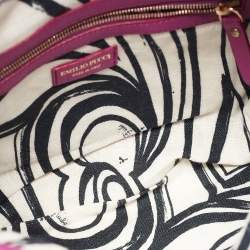 Emilio Pucci Magenta Leather Studded Flap Clutch