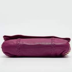 Emilio Pucci Magenta Leather Studded Flap Clutch
