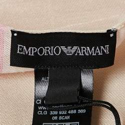 Pre Owned Emporio Armani Pink/Beige Jacquard Modal Blend Stole