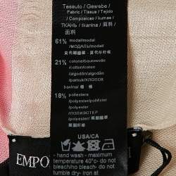 Pre Owned Emporio Armani Pink/Beige Jacquard Modal Blend Stole