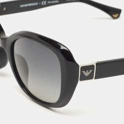 Pre Owned Emporio Armani Black Gradient Polarized Sunglasses