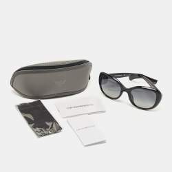 Pre Owned Emporio Armani Black Gradient Polarized Sunglasses