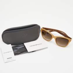 Pre Owned Emporio Armani Brown Gradient Square Sunglasses