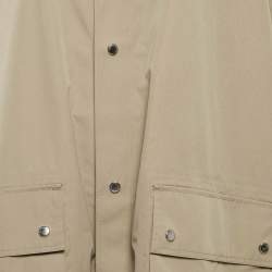 Emporio Armani Khaki Green Hooded Trench Coat XL
