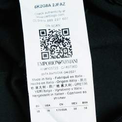 Pre Owned Emporio Armani Black Jersey Pleated Zip-Up Blazer S