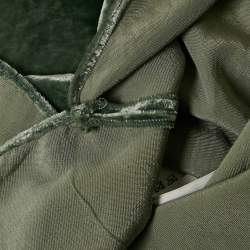 Pre Owned Emporio Armani Green Velvet Curved Hem Shirt S