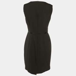 Emporio Armani Black Crepe & Lace Sleeveless Mini Dress M