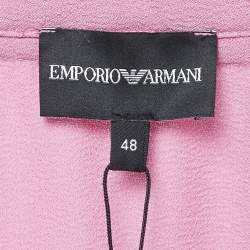 Emporio Armani Pink Stretch Crepe Short Sleeve Top L