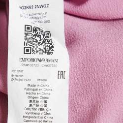 Emporio Armani Pink Stretch Crepe Short Sleeve Top L