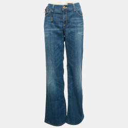 Emporio Armani Blue Washed Denim Flared Denim L Waist 36"