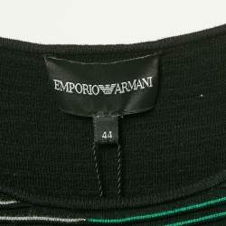 Emporio Armani Green Stretch Knit Pleated Short Dress M